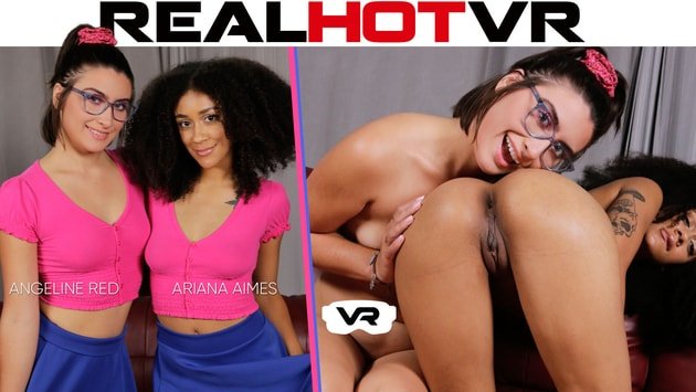RealHotVR - Teen Sluts Angeline Red & Ariana Aimes Want To Fuck Daddy